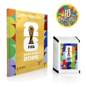 Kit 70 Figurinhas + Álbum Capa Dura Ouro Copa do Mundo 2026 Panini
