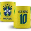 Caneca Seleção Brasileira Amarela Personalizada com Nome 325ml