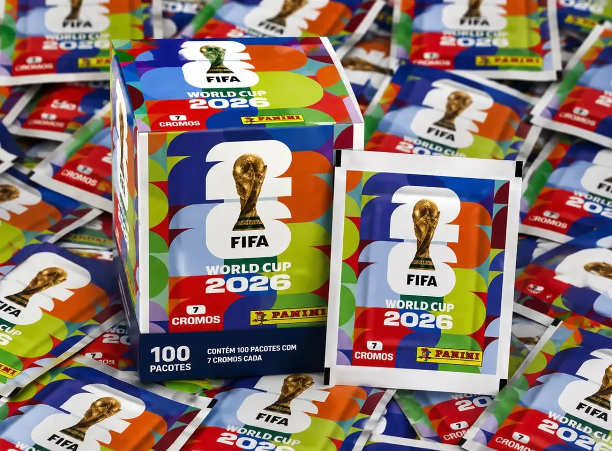 Display Box Copa do Mundo 2026 Panini com 100 Pacotes - 700 Cromos