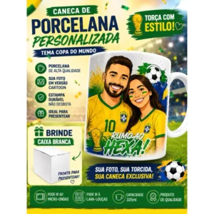 Caneca da Copa Personalizada com Foto em Estilo Cartoon 325ml
