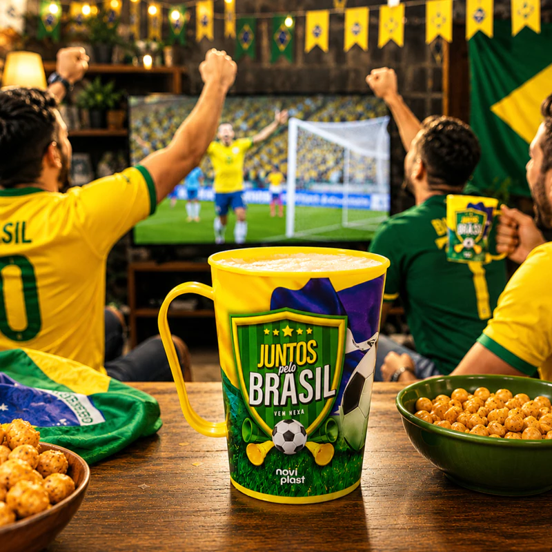 Kit 12 Canecas Decoradas Copa do Mundo 430ml Presente Torcedor